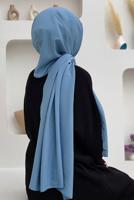 Tesettür giyim MAVİ CAZ ŞAL T 1502