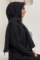 Vêtements hijab NOIR CHÂLE ASPECT LIN T 2502