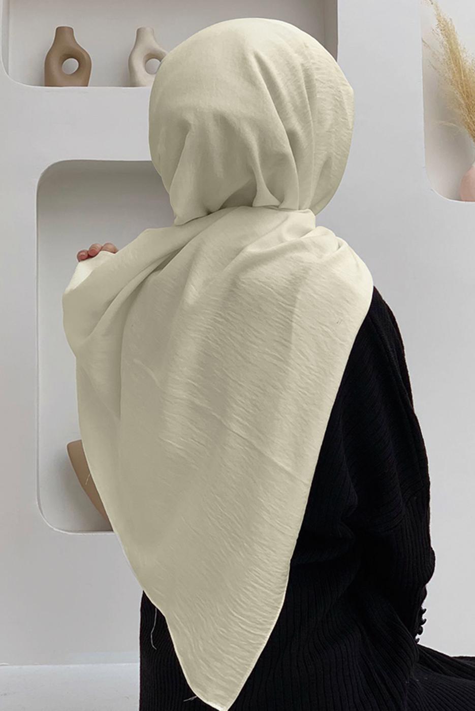 Vêtements hijab CRÈME CHÂLE ASPECT LIN T 2502