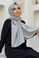 Tesettür giyim GRİ KETEN GÖRÜNÜMLÜ ŞAL T 2502