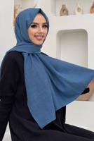 Tesettür giyim LACİVERT KETEN GÖRÜNÜMLÜ ŞAL T 2502