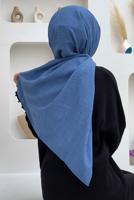 Tesettür giyim LACİVERT KETEN GÖRÜNÜMLÜ ŞAL T 2502