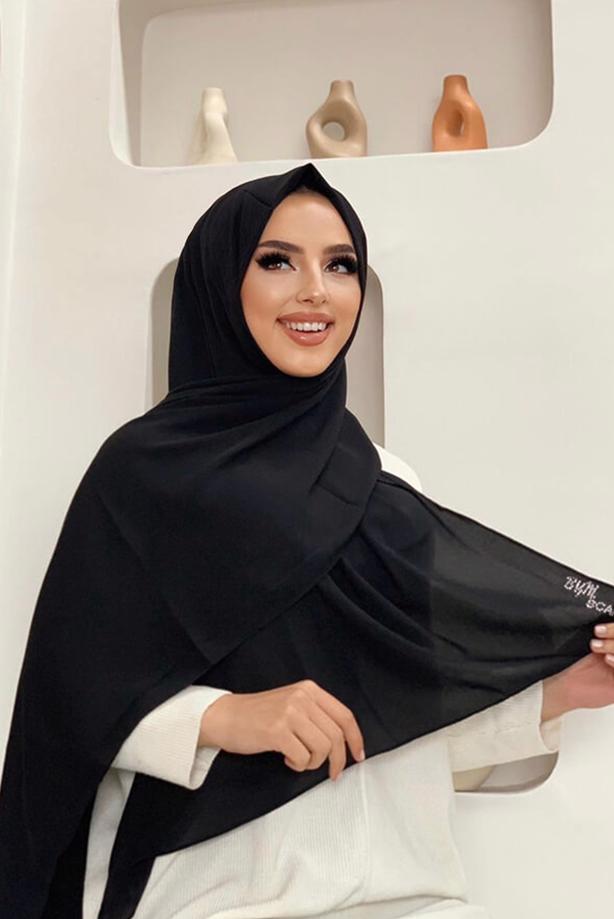 Vêtements hijab NOIR CHÂLE DROIT T 5202 - TRENDTESETTÜR