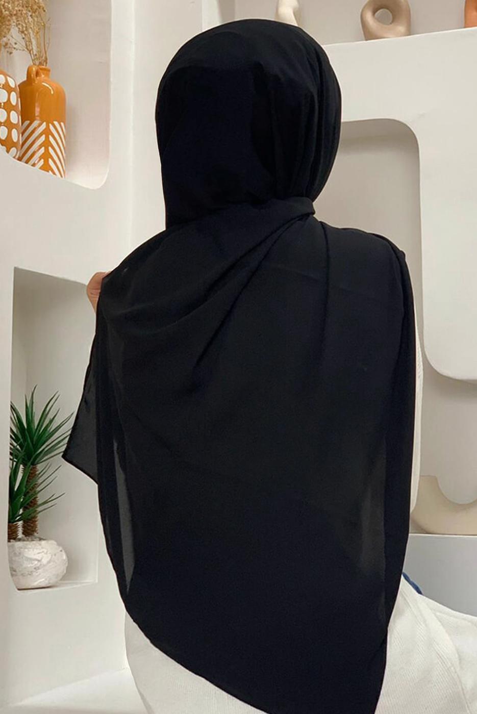 Tesettür giyim SİYAH DÜZ ŞAL T 5202