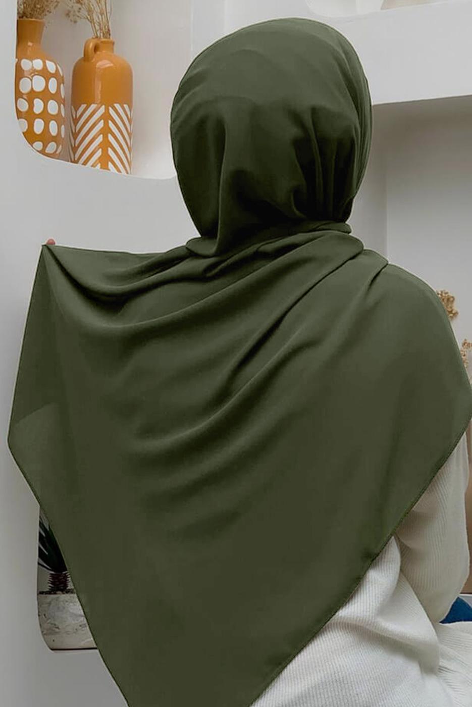 Tesettür giyim HAKİ DÜZ ŞAL T 5202