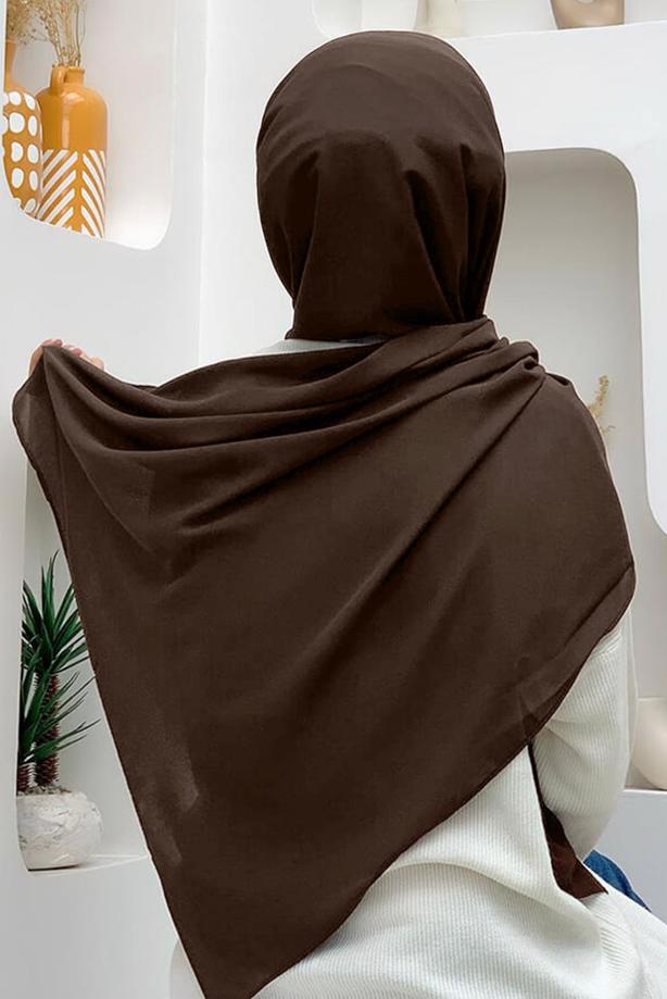 Hijab clothing BROWN STRAIGHT SHAWL T 5202 - TRENDTESETTÜR