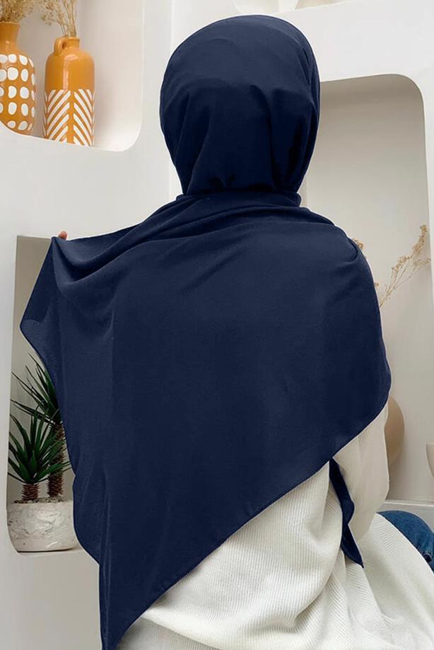 Hijab clothing NAVY BLUE STRAIGHT SHAWL T 5202 - TRENDTESETTÜR