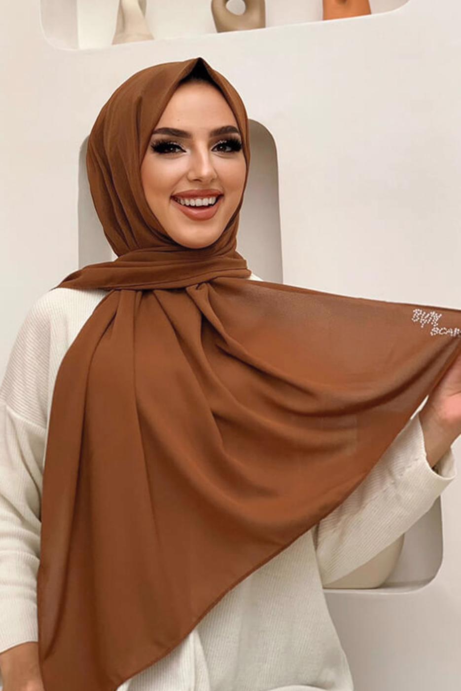 Tesettür giyim TABA DÜZ ŞAL T 5202