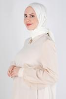 Vêtements hijab CRÈME CHÂLE EN BAMBOU ALVİNA T 8145