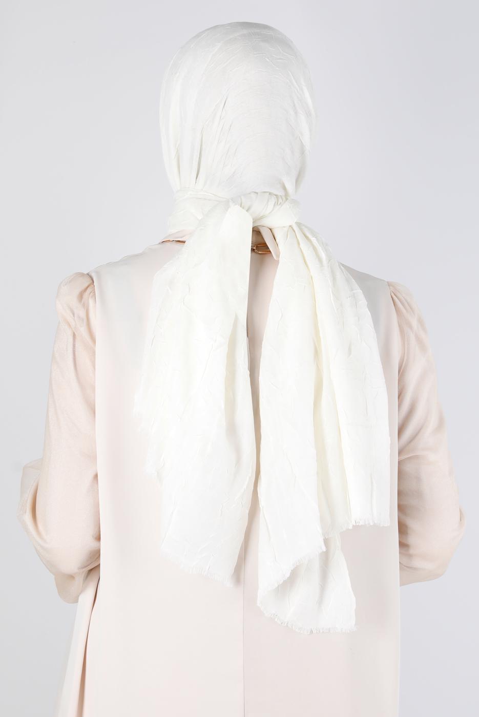 Vêtements hijab CRÈME CHÂLE EN BAMBOU ALVİNA T 8145