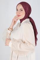 Tesettür giyim BORDO ALVİNA BAMBU KRAŞ ŞAL T 8145