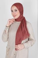 Tesettür giyim KAHVE ALVİNA BAMBU KRAŞ ŞAL T 8145