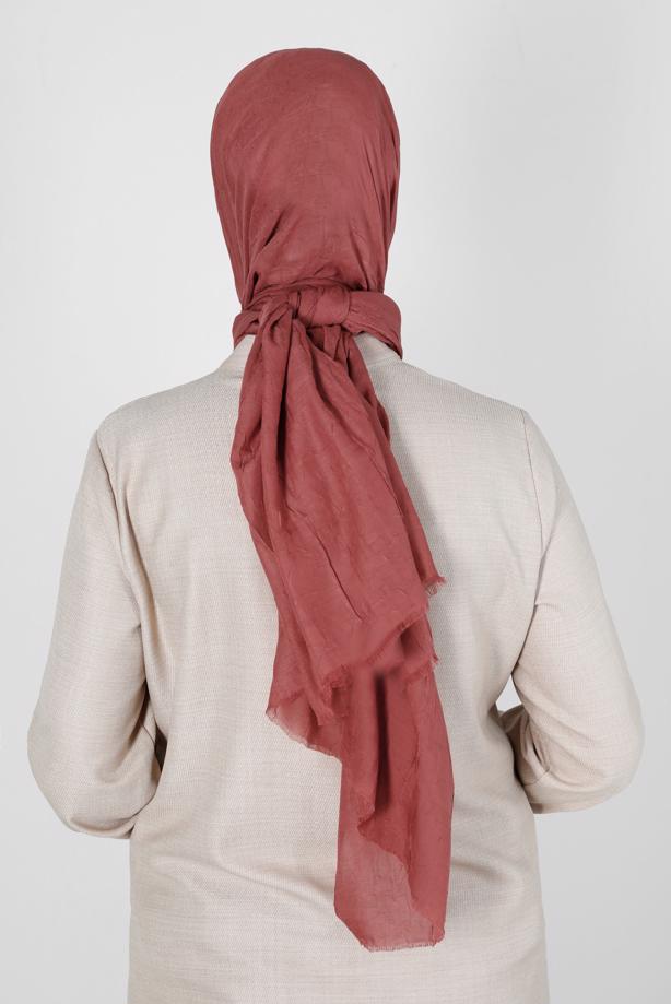 Hijab-Kleidung BRAUN ALVİNA BAMBU KRAŞ ŞAL T 8145 - TRENDTESETTÜR
