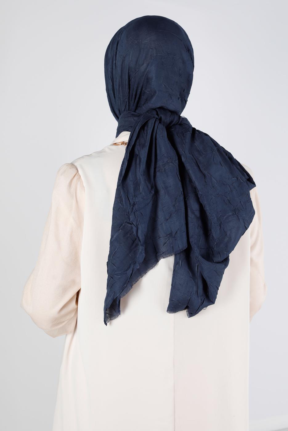 Hijab clothing NAVY BLUE ALVİNA BAMBOO SHAWL T 8145