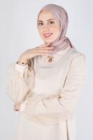 Tesettür giyim PUDRA ALVİNA BAMBU KRAŞ ŞAL T 8145