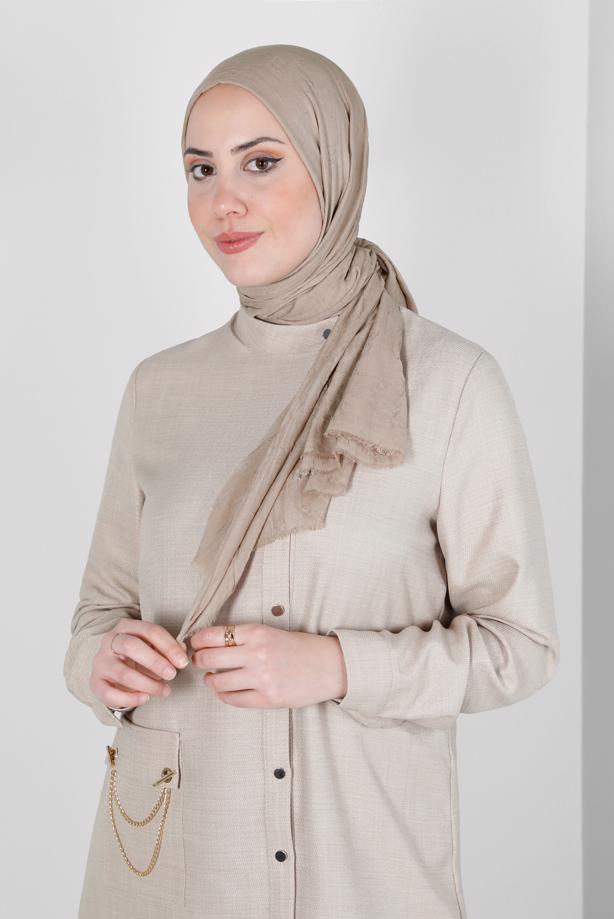Hijab-Kleidung NERZ ALVİNA BAMBU KRAŞ ŞAL T 8145 - TRENDTESETTÜR
