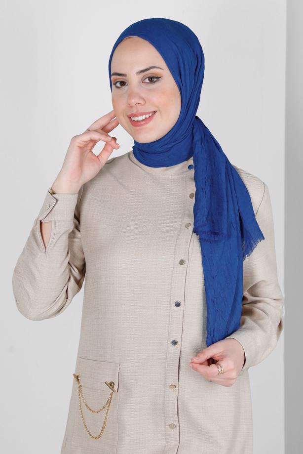 Vêtements hijab BLEU MARINE CHÂLE EN BAMBOU ALVİNA T 8145 - TRENDTESETTÜR