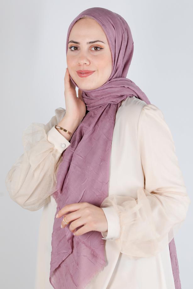 Hijab-Kleidung ROSA ALVİNA BAMBU KRAŞ ŞAL T 8145 - TRENDTESETTÜR