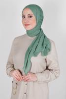 Tesettür giyim YEŞİL ALVİNA BAMBU KRAŞ ŞAL T 8145