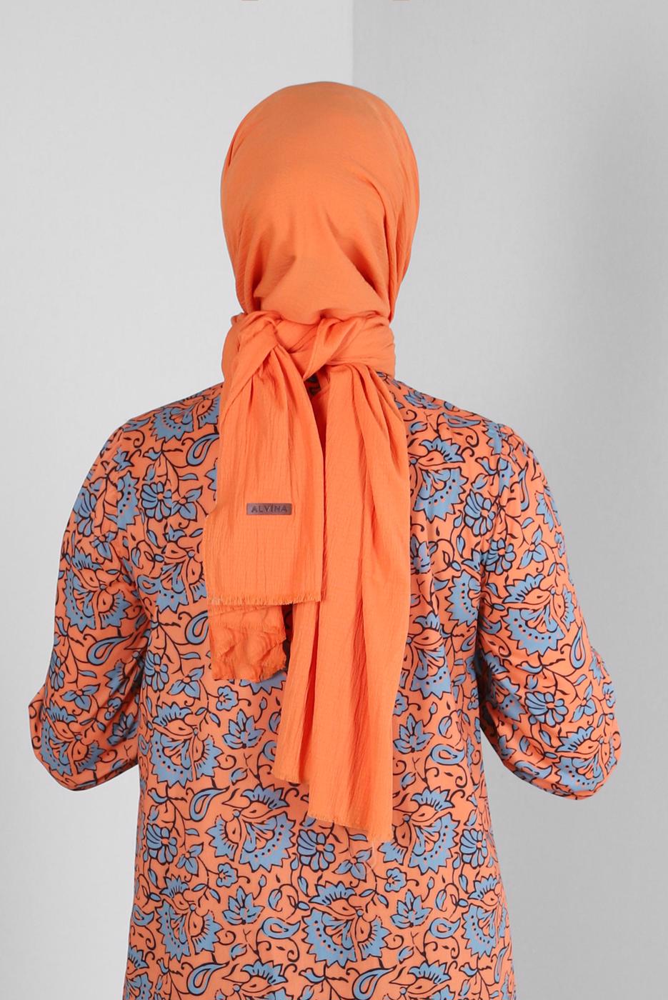Tesettür giyim TURUNCU ALVİNA DÜZ ŞAL T 8236