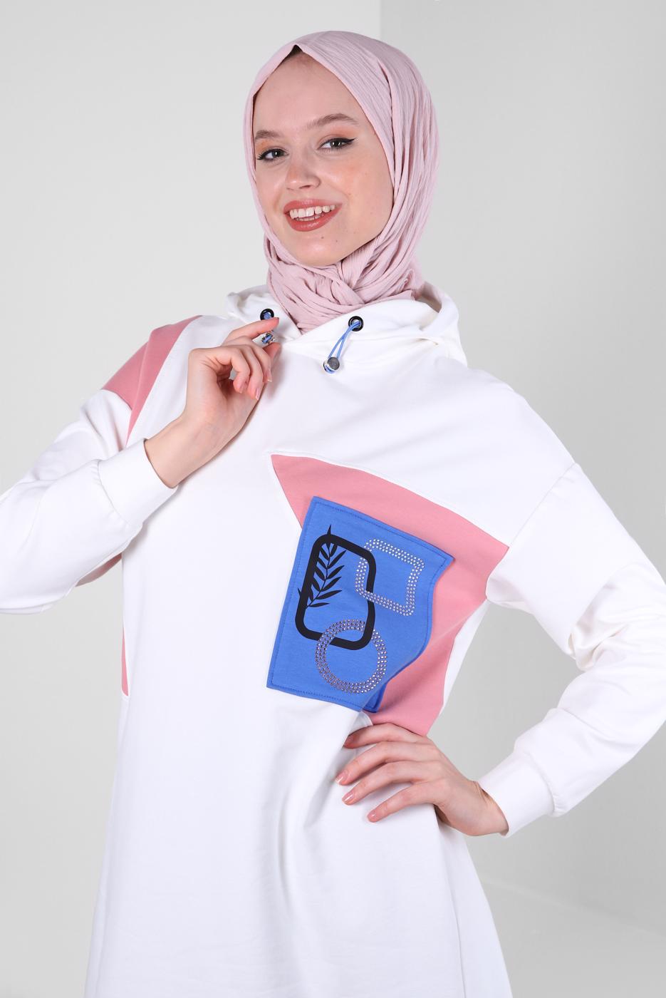 Tesettür giyim PUDRA ALVİNA DÜZ ŞAL T 8236