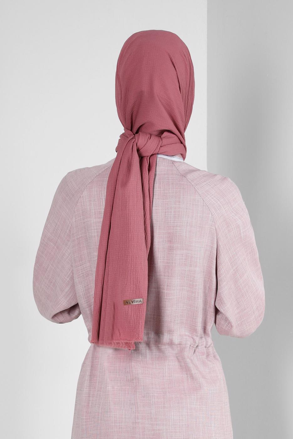 Tesettür giyim PEMBE ALVİNA DÜZ ŞAL T 8236