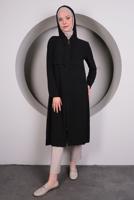 Tesettür giyim SİYAH KAPÜŞONLU CEP DETAYLI UZUN TUNİK T 4060