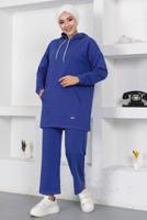 Tesettür giyim LACİVERT KAPÜŞONLU CEPLİ PANTOLONLU EŞOFMAN TAKIM T 003