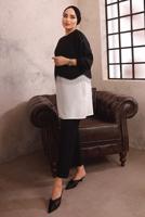 Tesettür giyim SİYAH ZİNCİR DETAYLI İKİLİ PANTOLON TAKIMI T 1492