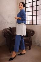 Tesettür giyim LACİVERT ZİNCİR DETAYLI İKİLİ PANTOLON TAKIMI T 1492