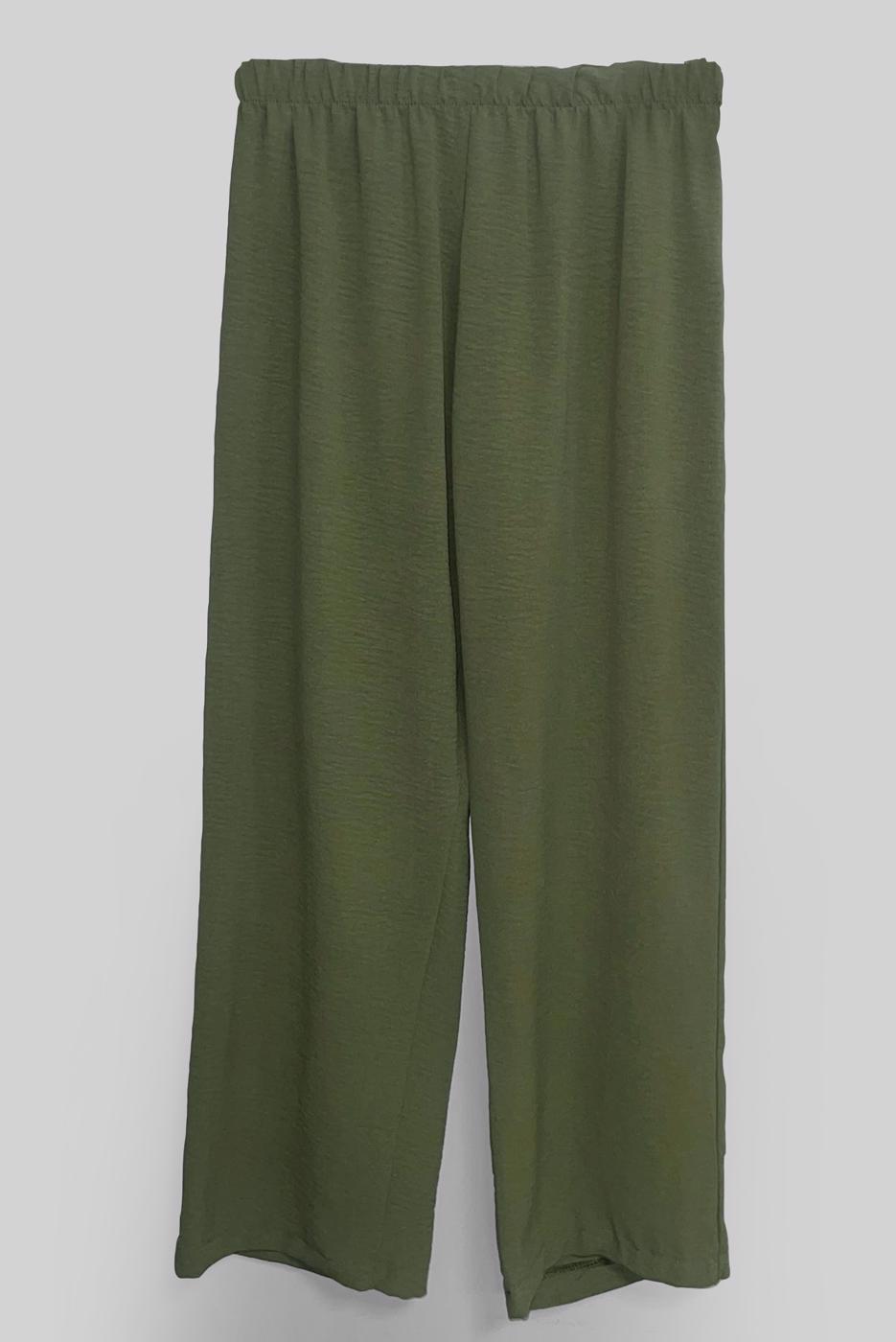 Vêtements hijab KAKI ENSEMBLE PANTALON LARGE CEINTURE 3 PIÈCES T 30013