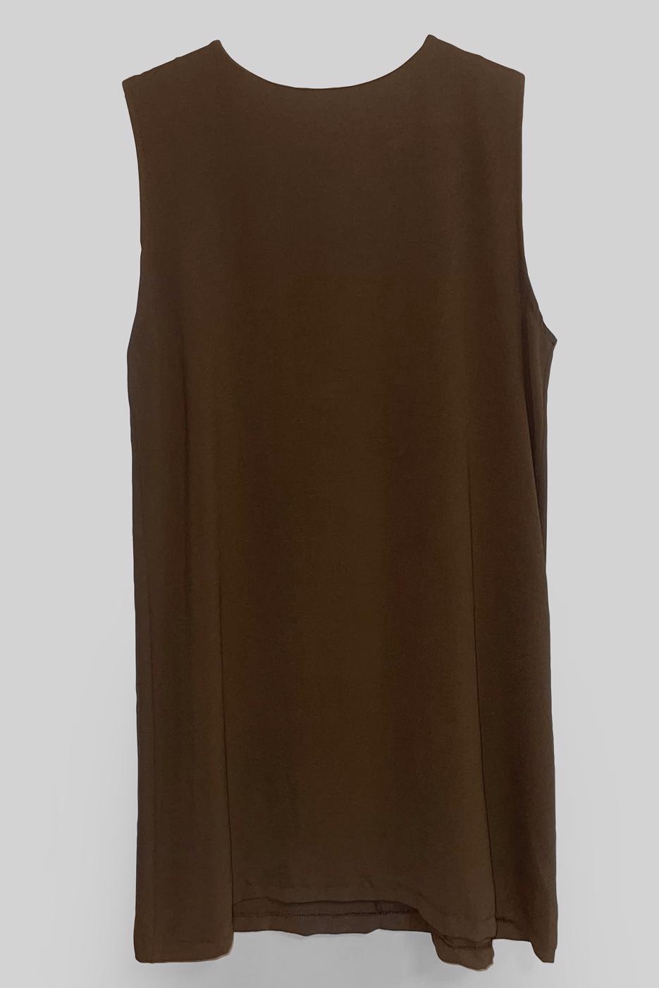 Tesettür giyim KAHVE KUŞAKLI GENİŞ PAÇA ÜÇLÜ PANTOLONLU TAKIM T 30013