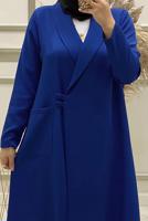 Tesettür giyim LACİVERT DÜĞME KAPAMALI İKİLİ PANTOLONLU TAKIM T 30043