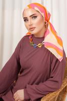 Tesettür giyim PEMBE ZİNCİR DETAYLI BELİ LASTİKLİ İKİLİ PANTOLON TAKIM T 3392