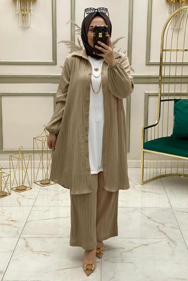 Vêtements hijab VISON COSTUME PANTALON BOUTONS AVEC COLLIER T 50147 - TRENDTESETTÜR