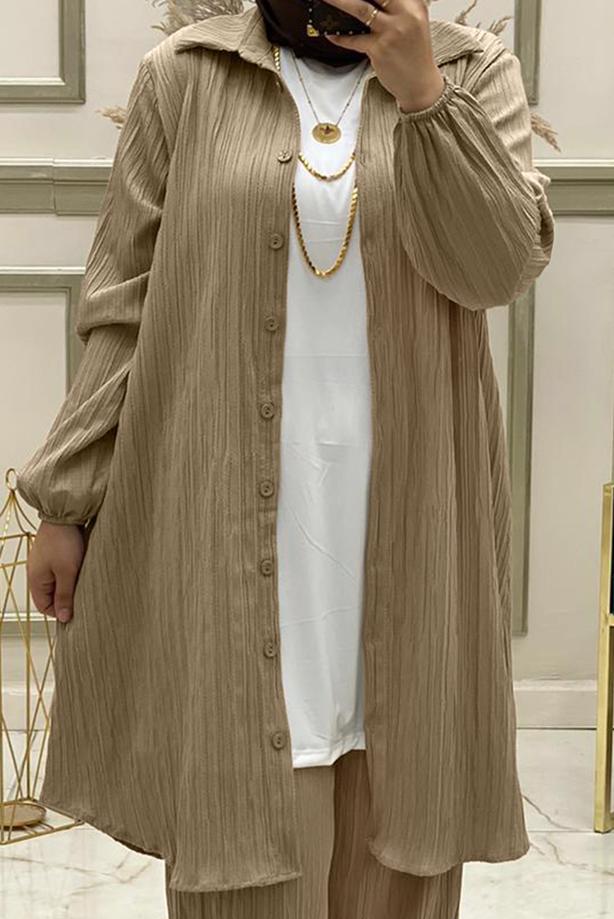 Vêtements hijab VISON COSTUME PANTALON BOUTONS AVEC COLLIER T 50147 - TRENDTESETTÜR