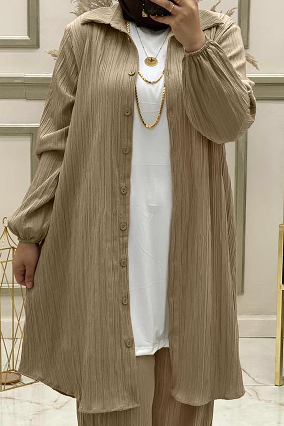 Vêtements hijab VISON COSTUME PANTALON BOUTONS AVEC COLLIER T 50147