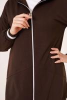 Tesettür giyim KAHVE KAPÜŞONLU FERMUARLI İKİLİ EŞOFMAN TAKIM T 70921