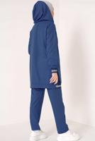 Tesettür giyim LACİVERT KAPÜŞONLU FERMUARLI İKİLİ EŞOFMAN TAKIM T 70921