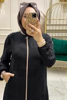 Vêtements hijab NOIR ENSEMBLE PANTALON 2 PIÈCES ZIPPÉ AVEC POIGNETS ÉLASTIQUE T 90047