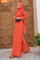 Hijab clothing ORANGE RUFFLED WIDE LEG OVERALLS T 0873