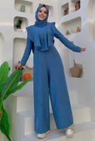 Vêtements hijab BLEU MARINE SALOPETTE LARGE À VOLANTS T 0873