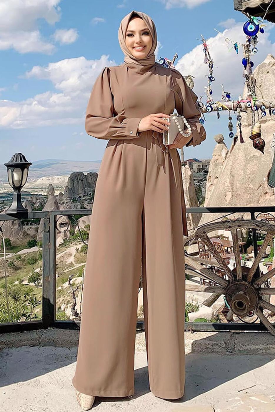 Vêtements hijab VISON SALOPETTE LARGE AVEC CEINTURE T 1473