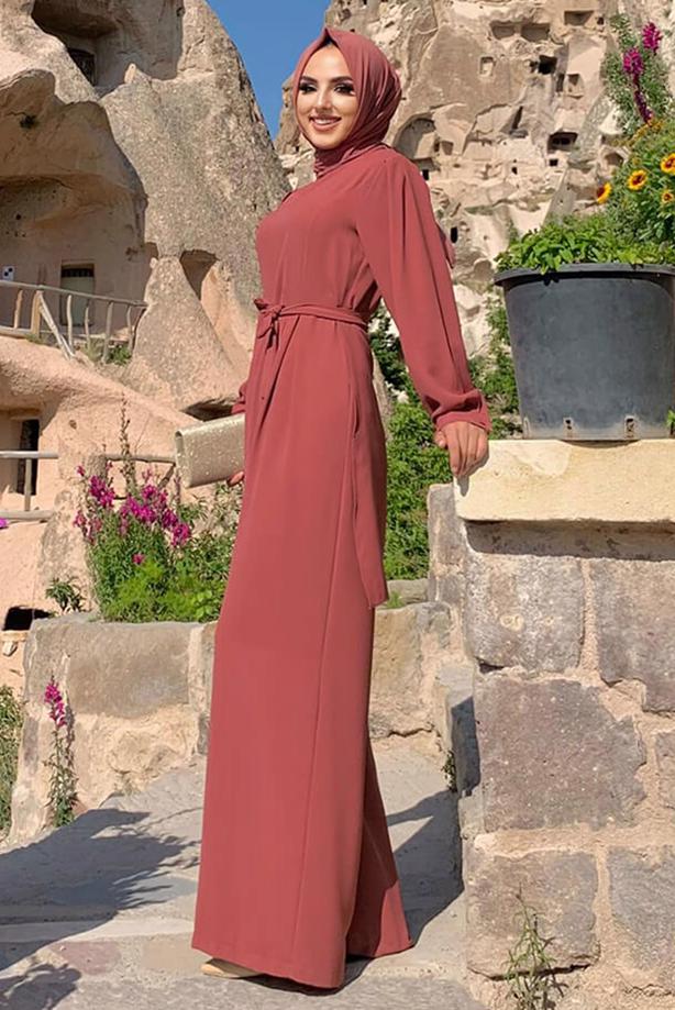 Vêtements hijab ROSE SALOPETTE LARGE AVEC CEINTURE T 1473 - TRENDTESETTÜR