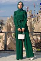 Vêtements hijab VERT SALOPETTE LARGE AVEC CEINTURE T 1473