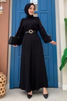 Vêtements hijab NOIR SALOPETTE LARGE MANCHES BRODÉES T 2673