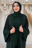 Vêtements hijab VERT SALOPETTE 2 PIÈCES DÉTAIL DENTELLE T 2873