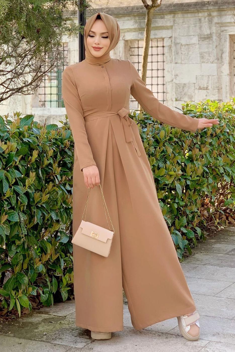 Vêtements hijab TABA SALOPETTE LARGE AVEC CEINTURE T 6763