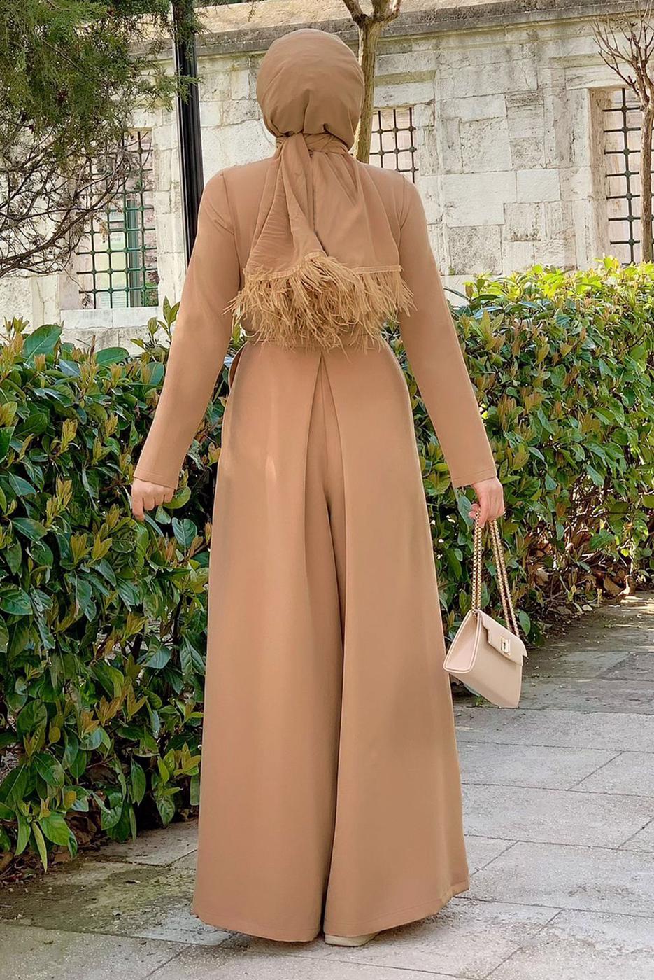 Vêtements hijab TABA SALOPETTE LARGE AVEC CEINTURE T 6763