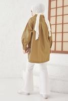 Tesettür giyim KAHVE ASİMETRİK KESİM GÖMLEK TUNİK T 02416